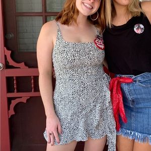 Black and White Polka Dot Wrap Dress